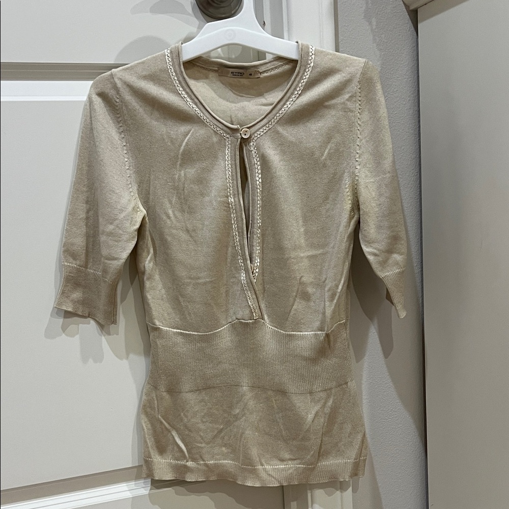 Etro Cream Button Down Women's Top
